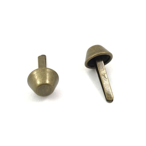 borchie metalliche cono con aletta tre sfere 1.5cm bronzato