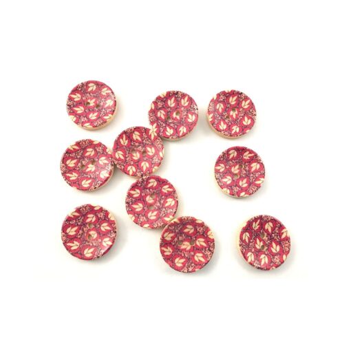 Bottoni Legno Tre Sfere Artigianali 2,5 cm Diverse Fantasie Rosa