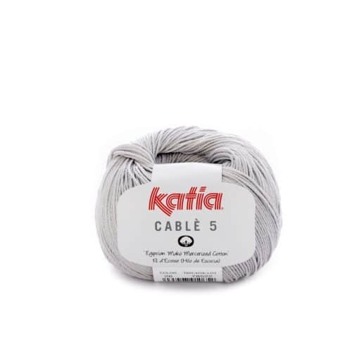 lana filato cable5 knit cotone grigio chiaro perlato primavera estate katia 26 g