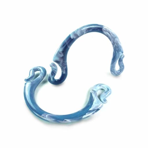 manici mezzaluna azzurro marmorizzato