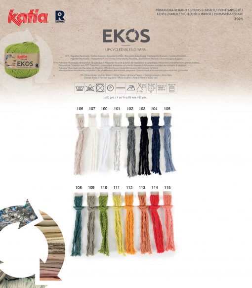 Ekos Katia Cotone Riciclato 50% Poliestere Riciclato 47% Altre fibre 3%