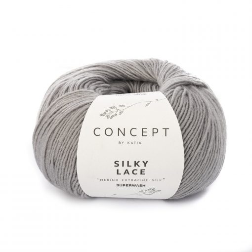 Silky Lace Katia Merino Extrafine Superwash 80% Seta 20% Grigio Chiaro 153