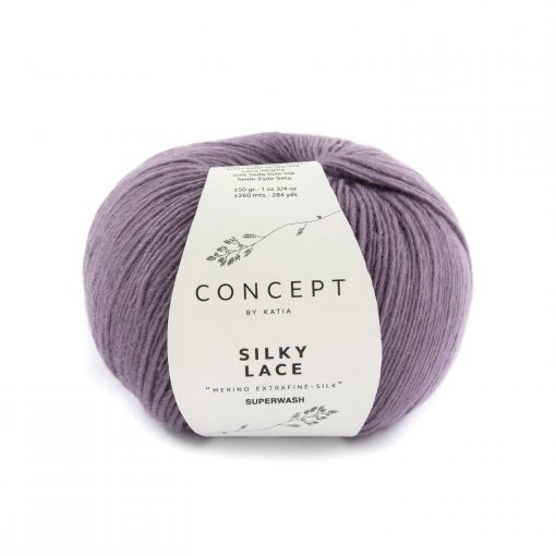 Silky Lace Katia Merino Extrafine Superwash 80% Seta 20% Lilla Chiaro 181