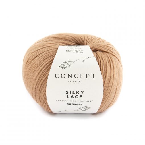 Silky Lace Katia Merino Extrafine Superwash 80% Seta 20% Rosso Beige 180