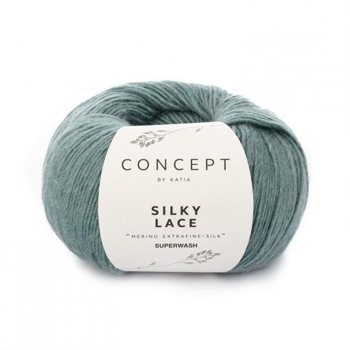 Silky Lace Katia Merino Extrafine Superwash 80% Seta 20% Verde Menta 170