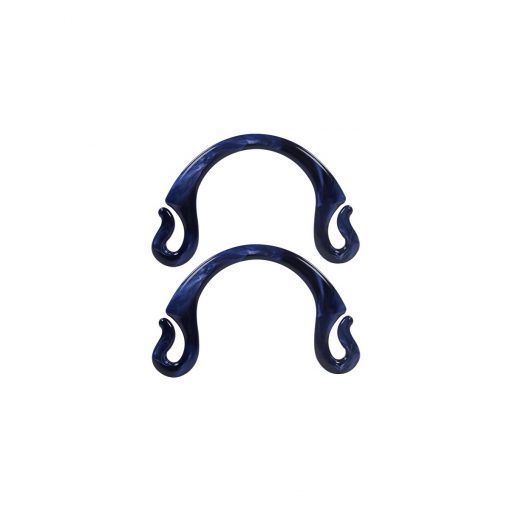 Manici Mezzaluna in Plastica Tre Sfere Blu Marmorizzato