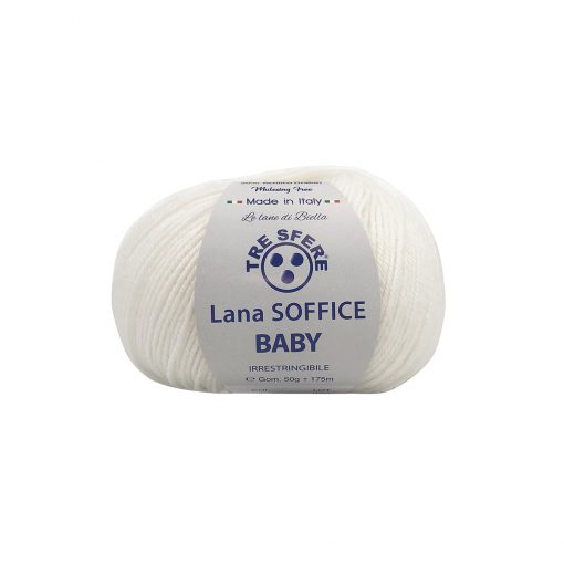 Soffice Baby Tre Sfere Lana 50% Acrilico 50% Irrestringibile Bianco 1