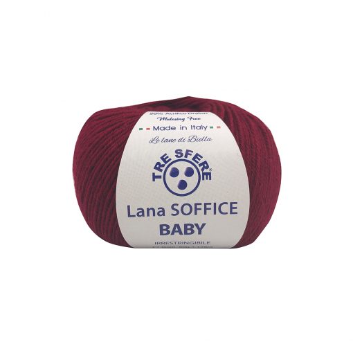 Soffice Baby Tre Sfere Lana 50% Acrilico 50% Irrestringibile Bordeaux 14