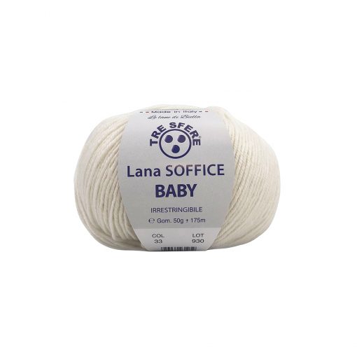 Soffice Baby Tre Sfere Lana 50% Acrilico 50% Irrestringibile Panna 33