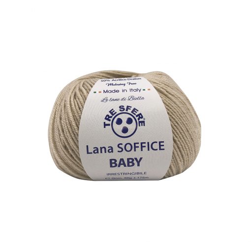 Soffice Baby Tre Sfere Lana 50% Acrilico 50% Irrestringibile Sabbia 215