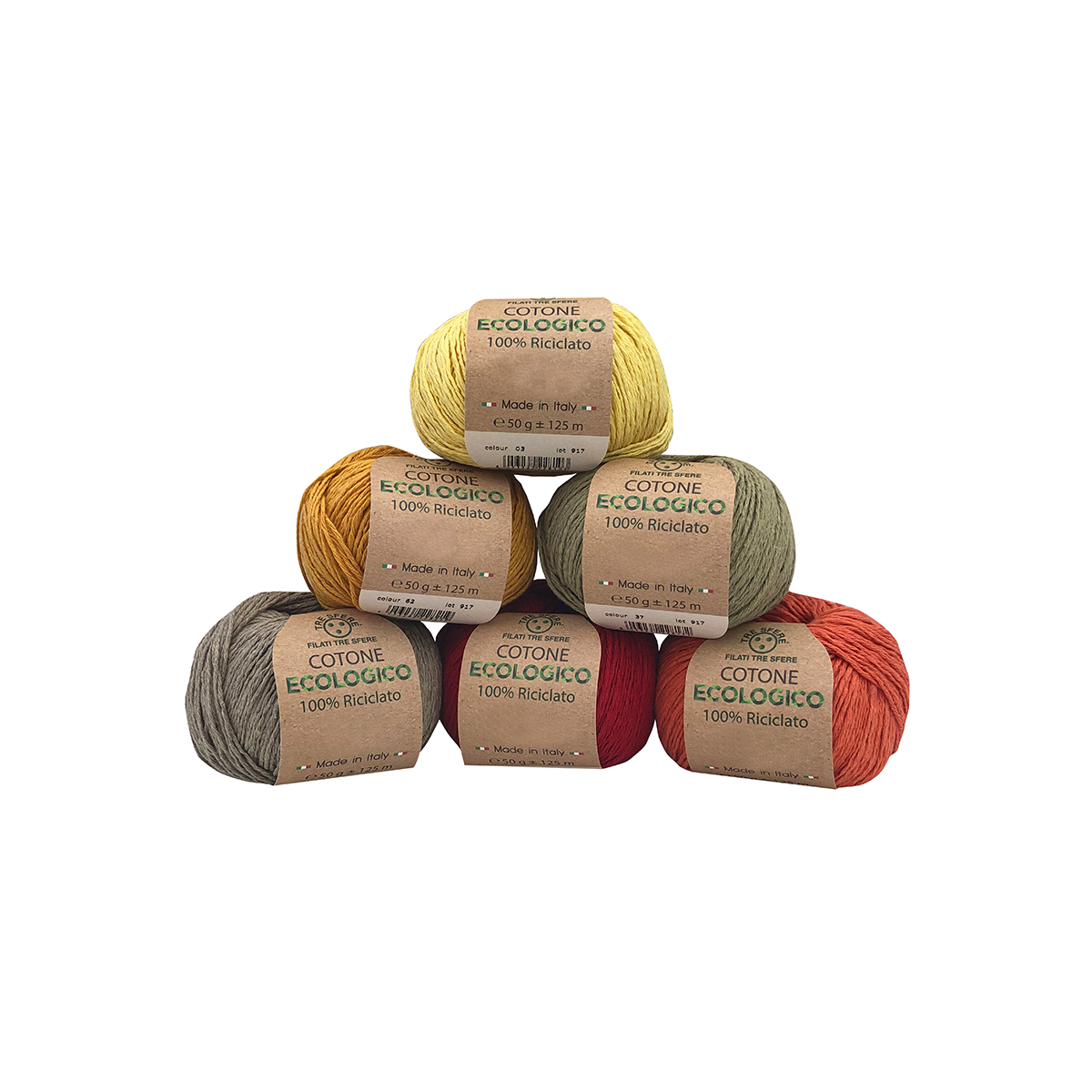 filati italiani Cotone Fiocco. 100% Cotton, 50g (125m) per