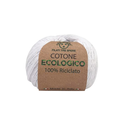 Cotone Ecologico Tre Sfere Riciclato 100% Cotone 80% Poliestere 20% Bianco 01
