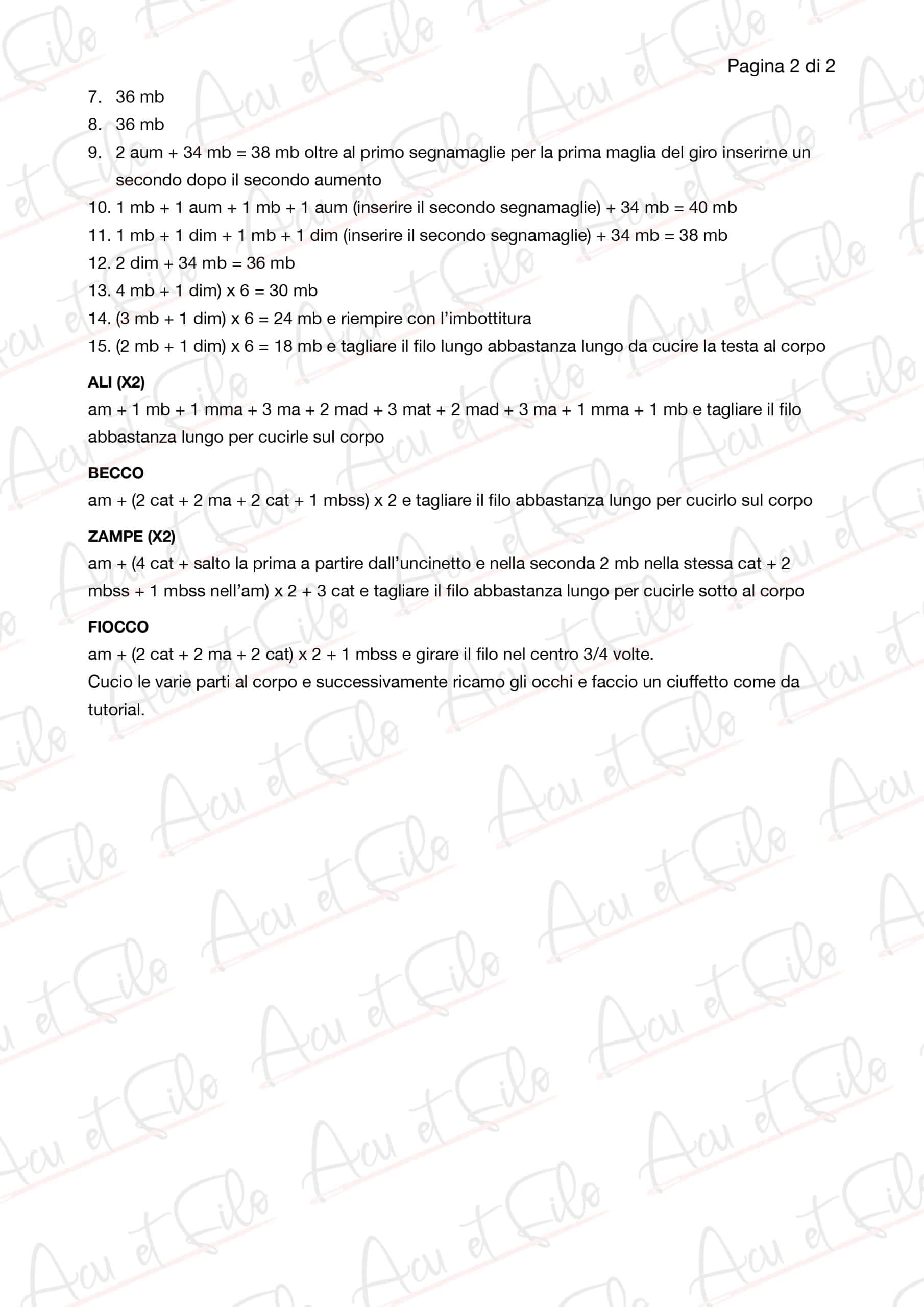 Schema pulcino di Pasqua pagina 2 di 2