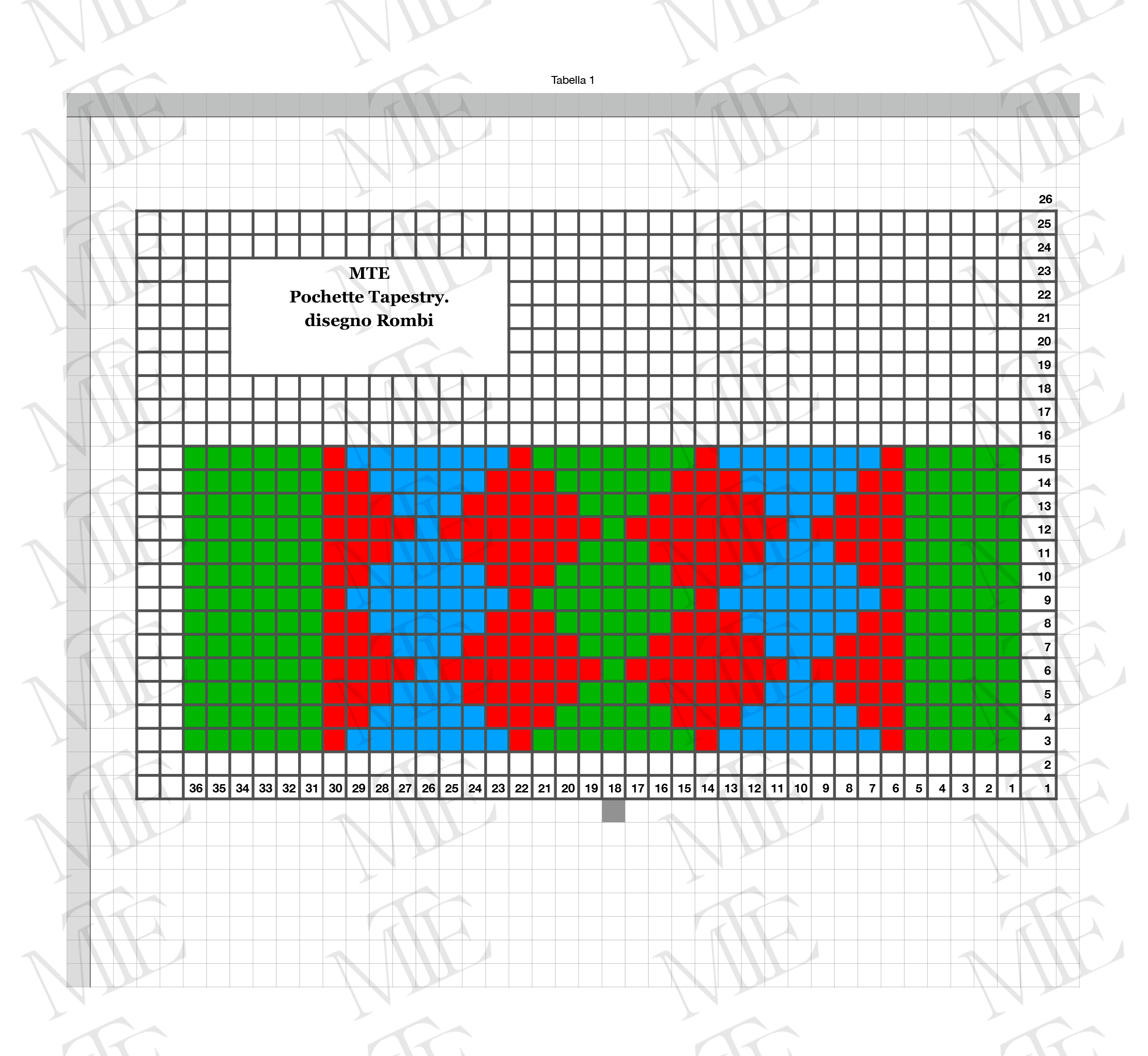 Schema Astuccio Rombi Colorati con Tecnica Tapestry v2