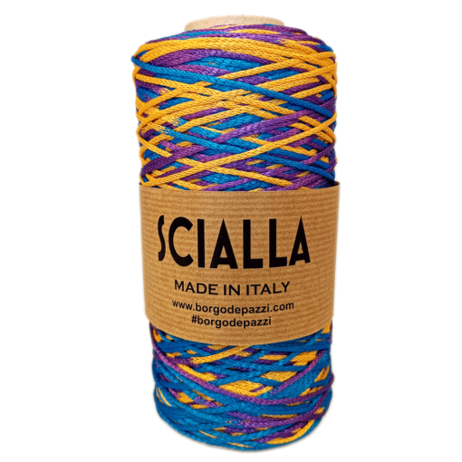 Scialla Borgo de Pazzi - Firenze Cordino Polipropilene 100% Multicolor Giallo-Blu-Viola 4