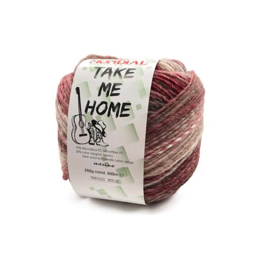 Take Me Home Mondial Lana Vergine Merino 30% Microfibra PC 70% Panna Rosso Castagna 653