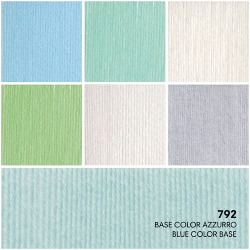 Micio Micio Mondial Bambu' 20% Microfibra PC 80% Base Color Azzurro 792 Dettaglio Colori