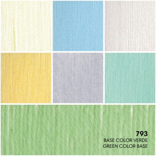 Micio Micio Mondial Bambu' 20% Microfibra PC 80% Base Color Verde 793 Dettaglio Colori