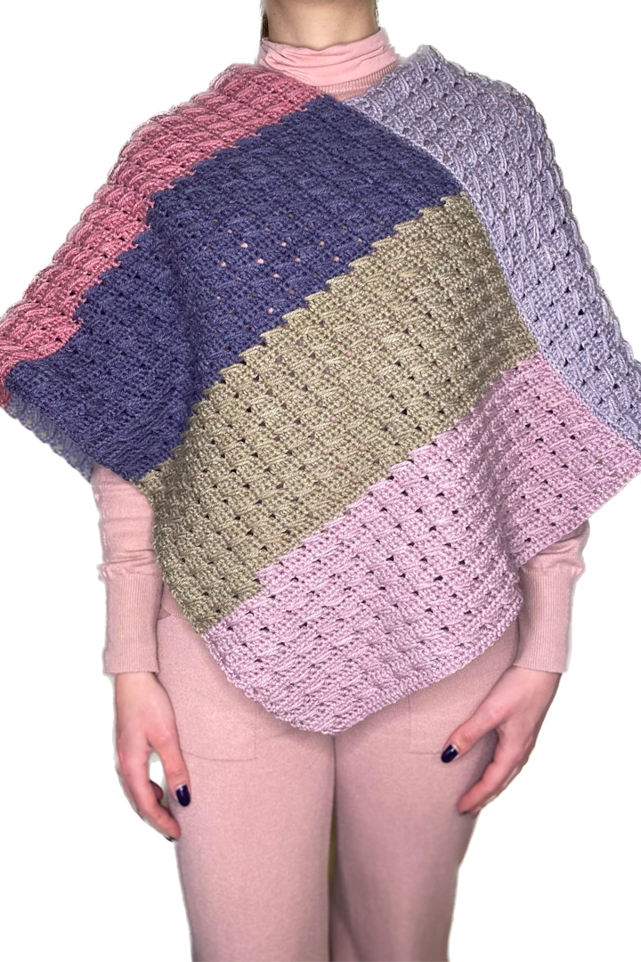 tutorial poncho due rettangoli transitus a punto trecce ad uncinetto frontale v sito
