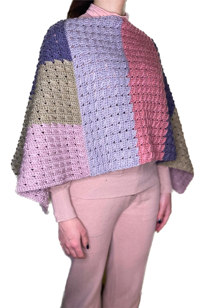 tutorial poncho due rettangoli transitus a punto trecce ad uncinetto laterale t sito
