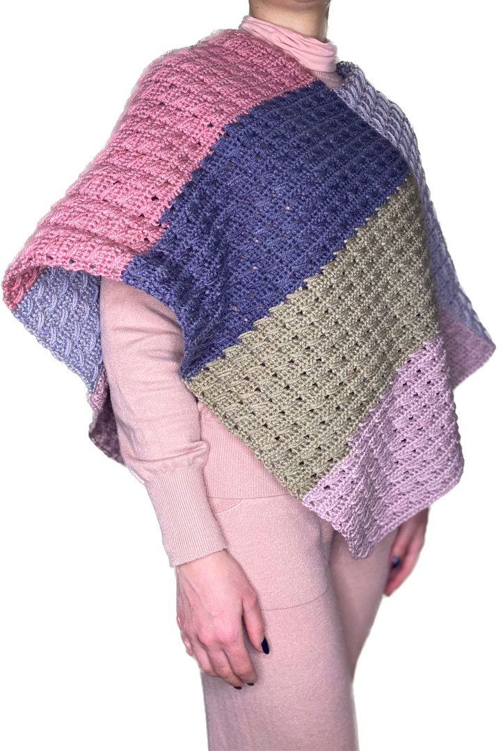 tutorial poncho due rettangoli transitus a punto trecce ad uncinetto laterale v sito