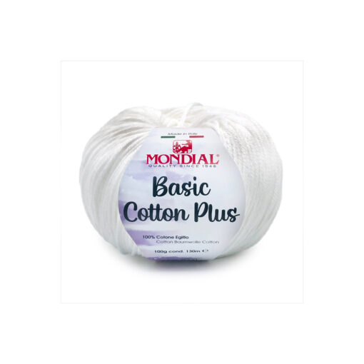 Basic Cotton Plus Mondial Cotone Egitto 100% 100 Bianco