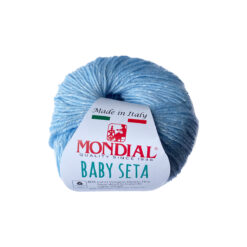 Baby Seta Mondial Lana Vergine Merino Fine 80% Viscosa 20% Azzurro delicato 303