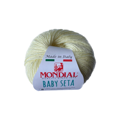 Baby Seta Mondial Lana Vergine Merino Fine 80% Viscosa 20% Giallo baby 402