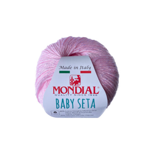 Baby Seta Mondial Lana Vergine Merino Fine 80% Viscosa 20% Ninfea rosa 837