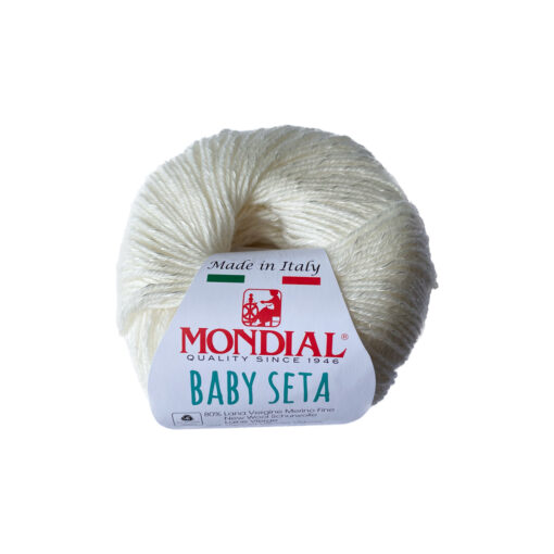 Baby Seta Mondial Lana Vergine Merino Fine 80% Viscosa 20% Panna 426