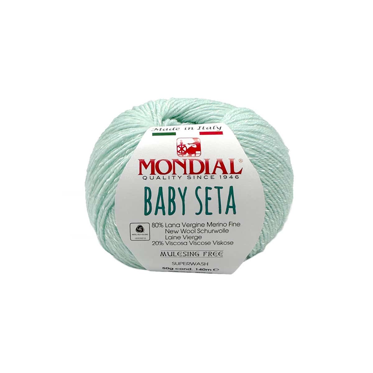 Baby Seta Mondial Lana Vergine Merino Fine 80% Viscosa 20% - Acu et Filo