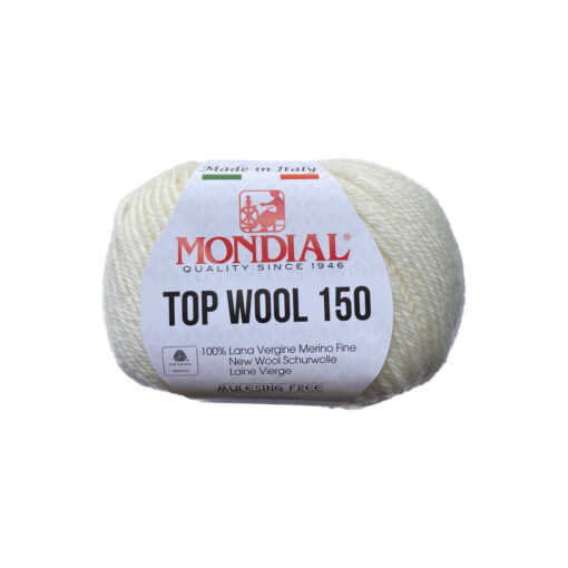 Top Wool 150 Mondial Lana Vergine Merino Fine 100% Panna 426