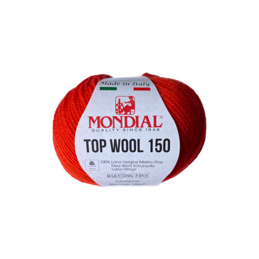 Top Wool 150 Mondial Lana Vergine Merino Fine 100% Rosso MDL 090