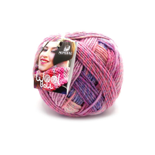 Wool Ball Mondial Lana Vergine Merino 30% Microfibra PC 70% Lilla Rosato Acido Violetto 308