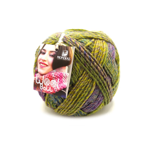Wool Ball Mondial Lana Vergine Merino 30% Microfibra PC 70% Verde Iris Blu 312